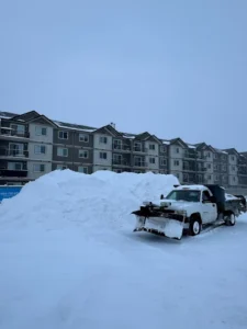 Snow removal at apartment complex property parking lot